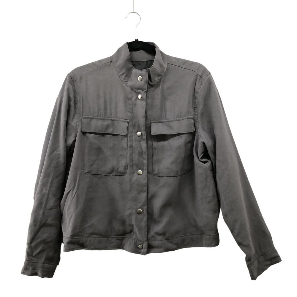 Old Navy Soft Utility Chore Jacket Womens Small S Gray Lightweight Rayon